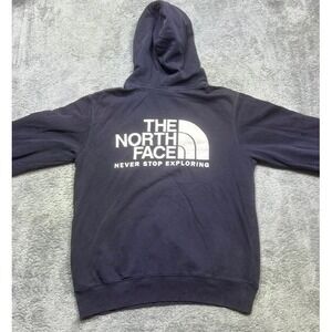 The North Face Half Dome Hoodie Men's S NAVY‎ Pullover Logo Skater Grunge *HOLES